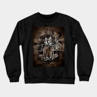 Sitting Cat. Meditation Under The Moon. Crewneck Sweatshirt